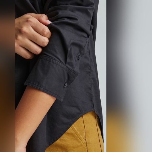 EVERLANE THE MUST HAVE SILKY COTTON RELAXED SHIRT IN BLACK•SIZE 2•NWT! - Picture 4 of 6